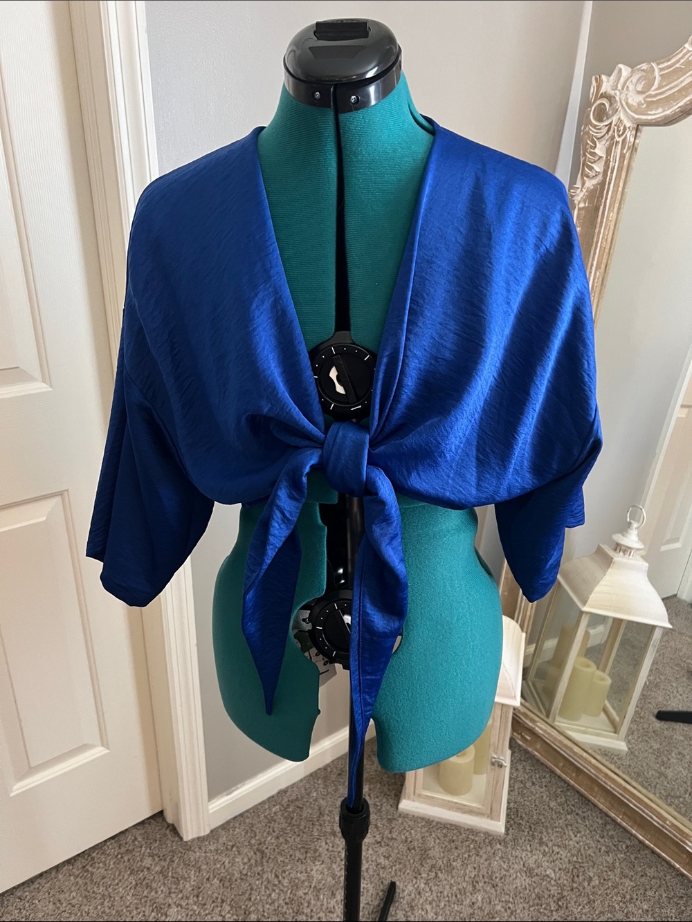 Vici Cobalt Blue Tie-Front Top